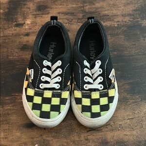 Hurley Kids Checkered Black and Yellow Shoes